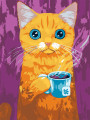 Картина по номерам &amp;quot;Котик с чашкой чая&amp;quot;