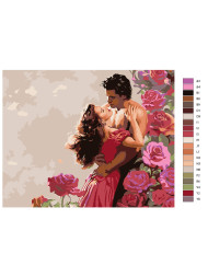 Картина по номерам &amp;quot;Влюблённая пара с цветами&amp;quot;