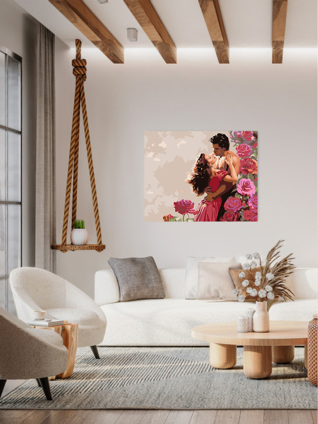 Картина по номерам &amp;quot;Влюблённая пара с цветами&amp;quot;