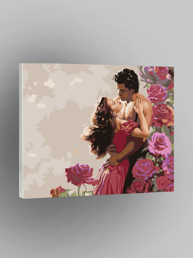 Картина по номерам &amp;quot;Влюблённая пара с цветами&amp;quot;