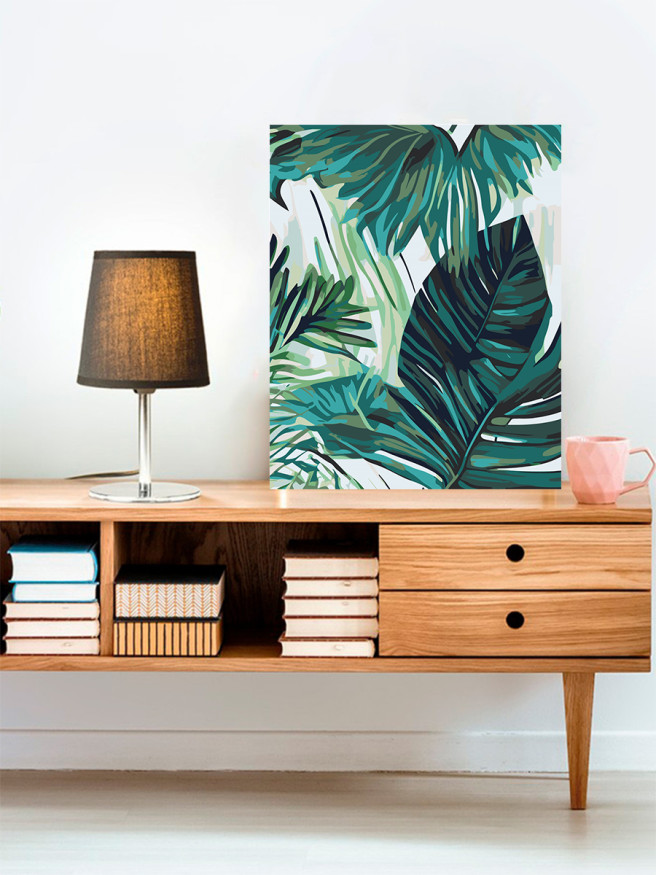 Картина по номерам &amp;quot;Большие зелёные листья&amp;quot;