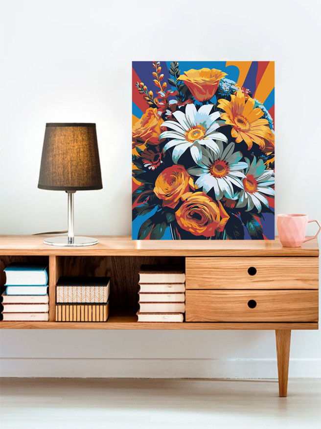 Картина по номерам &amp;quot;Разноцветный букет цветов&amp;quot;