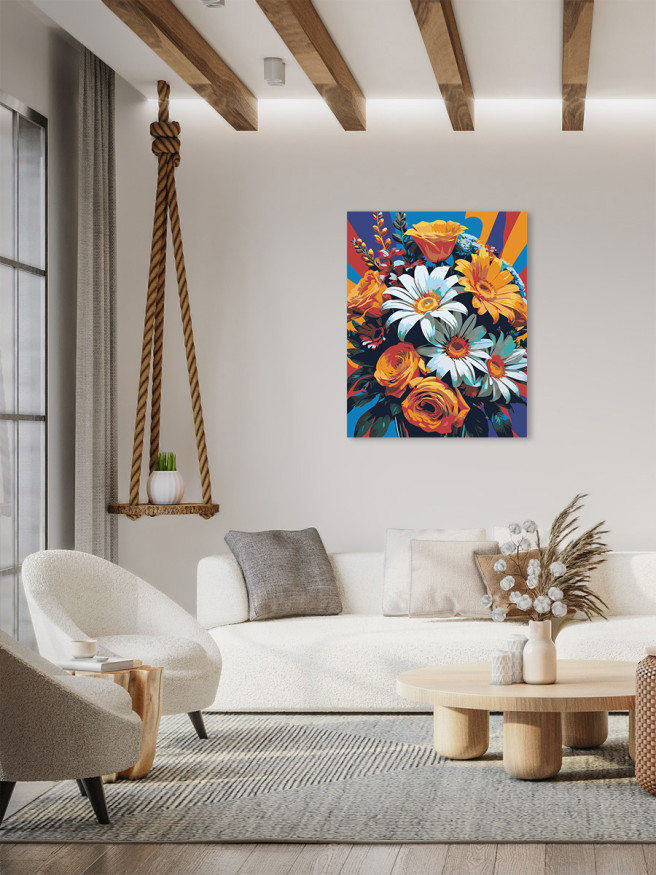 Картина по номерам &amp;quot;Разноцветный букет цветов&amp;quot;