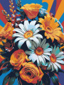 Картина по номерам &amp;quot;Разноцветный букет цветов&amp;quot;