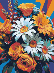 Картина по номерам &amp;quot;Разноцветный букет цветов&amp;quot;