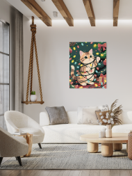 Raqamlar bo‘yicha rasm &quot;Mushuk chiroqlar bilan&quot;