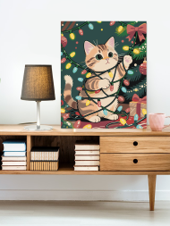 Raqamlar bo‘yicha rasm &quot;Mushuk chiroqlar bilan&quot;