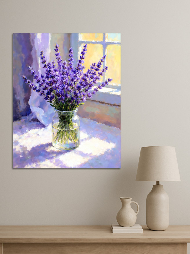 Постер на холсте &amp;quot;Лаванда у солнечного окна&amp;quot;