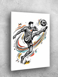 Holstga bosilgan poster "Grafik uslubdagi futbol zarbasi"