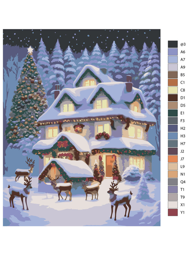 Raqamlar bo&amp;#039;yicha rasm &amp;quot;Qish haqidagi ertak&amp;quot;