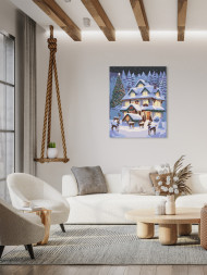 Raqamlar bo'yicha rasm "Qish haqidagi ertak"