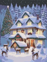 Raqamlar bo'yicha rasm "Qish haqidagi ertak"