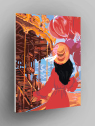 Картина по номерам &amp;quot;Девушка в парке развлечений&amp;quot;