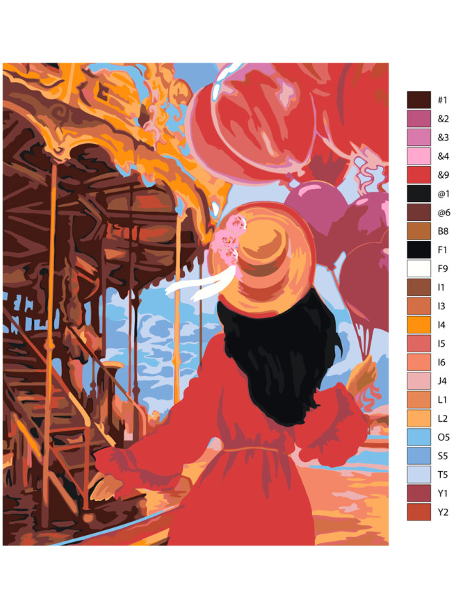 Raqamlar bo&amp;#039;yicha rasm &amp;quot;Parkdagi qiz&amp;quot;