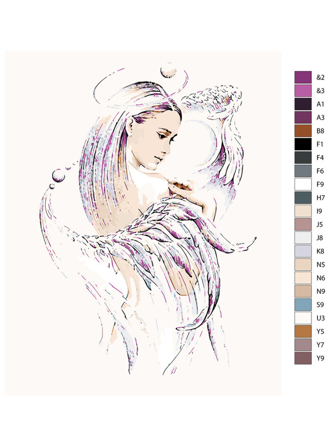 Картина по номерам &amp;quot;Девушка с крыльями&amp;quot;