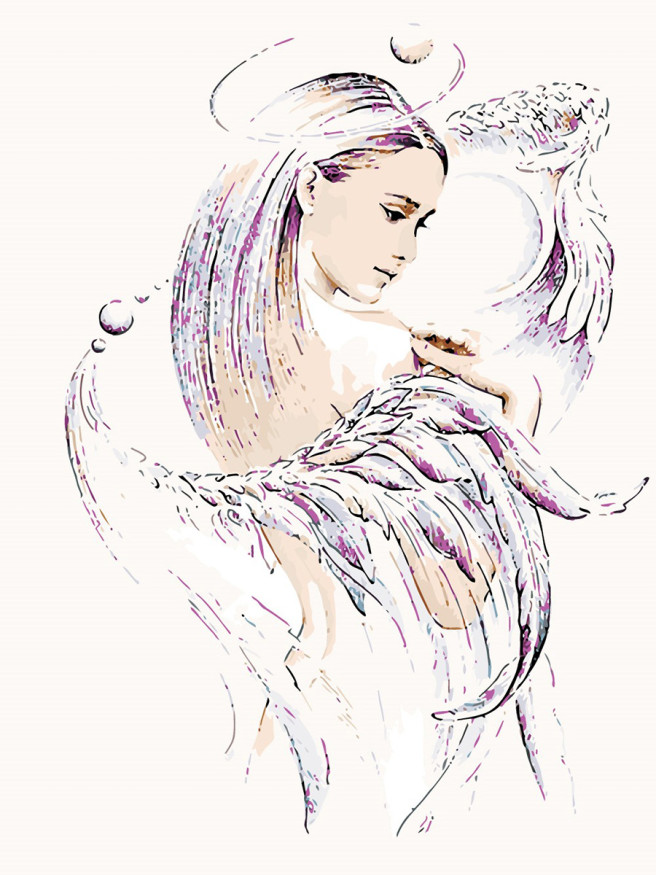 Картина по номерам &amp;quot;Девушка с крыльями&amp;quot;