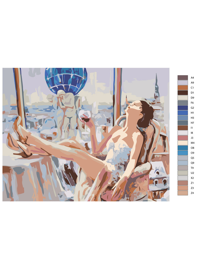 Картина по номерам &amp;quot;Девушка на отдыхе&amp;quot;