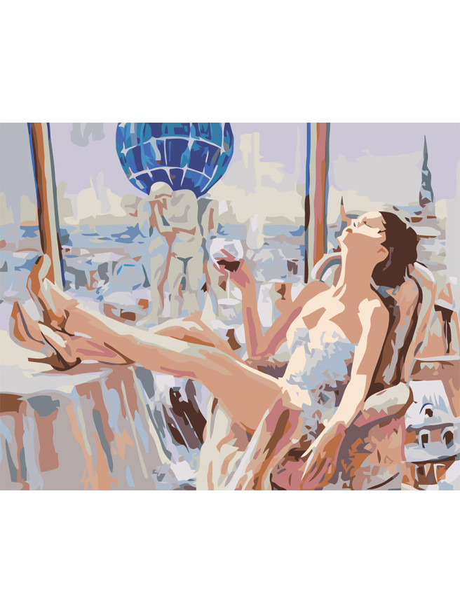 Картина по номерам &amp;quot;Девушка на отдыхе&amp;quot;