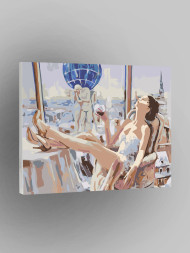 Картина по номерам &amp;quot;Девушка на отдыхе&amp;quot;