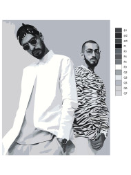 Картина по номерам &amp;quot;Два парня&amp;quot;