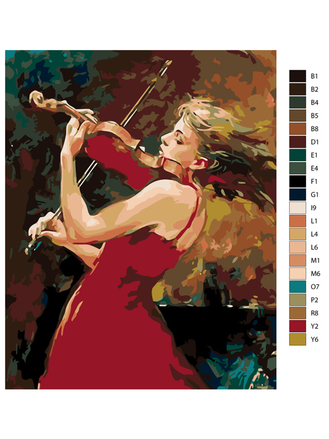 Raqamlar bo&amp;#039;yicha rasm &amp;quot;Skripka bilan qiz&amp;quot;