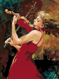 Raqamlar bo&#039;yicha rasm &quot;Skripka bilan qiz&quot;