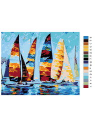 Картина по номерам &amp;quot;Лодки в море&amp;quot;