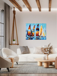 Картина по номерам &amp;quot;Лодки в море&amp;quot;