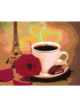 Картина по номерам &amp;quot;Чашка кофе с розой&amp;quot;