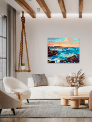 Картина по номерам &amp;quot;Волны бьются о скалы&amp;quot;