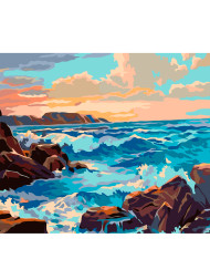 Картина по номерам &amp;quot;Волны бьются о скалы&amp;quot;