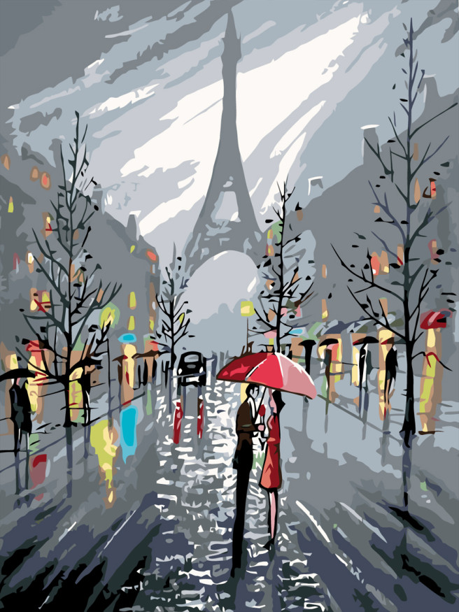 Картина по номерам &amp;quot;Пара в Париже&amp;quot;