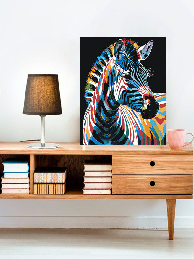 Raqamlar bo&amp;#039;yicha rasm &amp;quot;Rangli zebra&amp;quot;