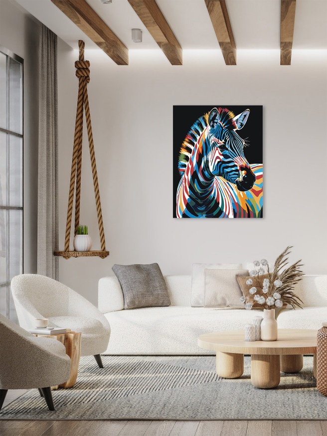 Raqamlar bo&amp;#039;yicha rasm &amp;quot;Rangli zebra&amp;quot;