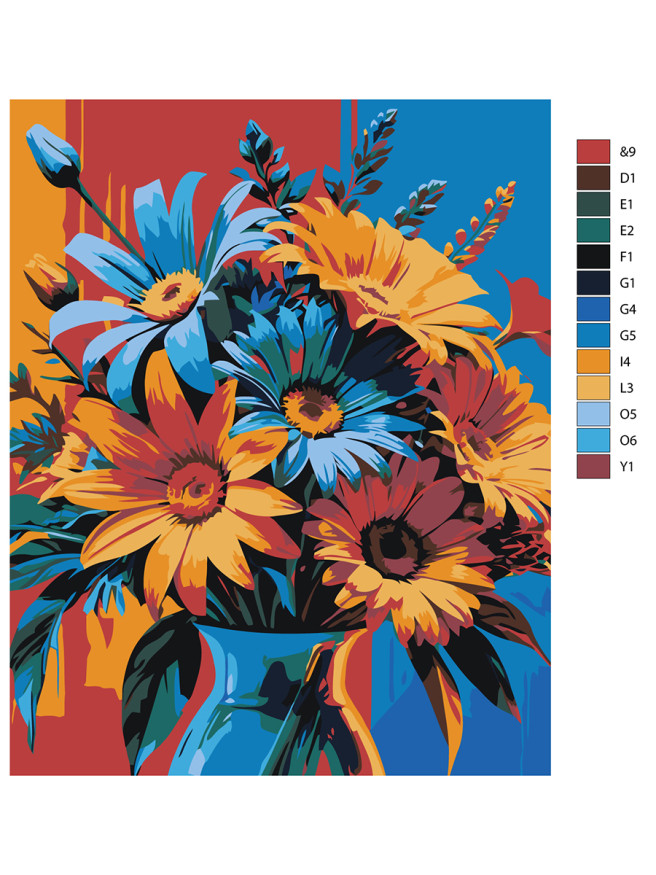 Raqamlar bo&amp;#039;yicha rasm &amp;quot;Vazodagi gullar&amp;quot;