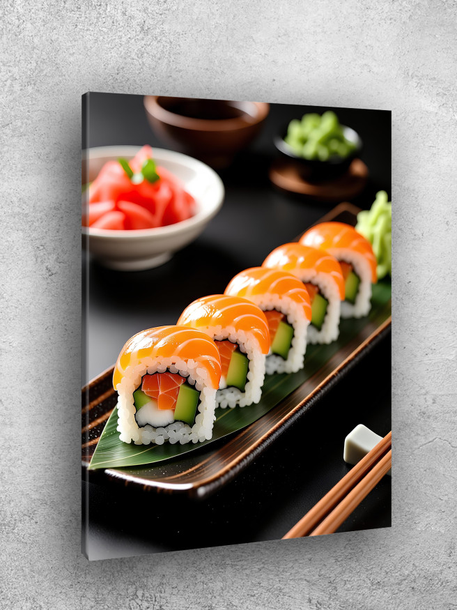 Holstga bosilgan poster &amp;quot;Losos va avokadoli sushi&amp;quot;