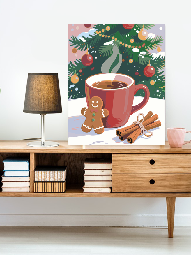 Raqamlar bo‘yicha rasm &amp;quot;Zanjabil pechenye va qahva&amp;quot;