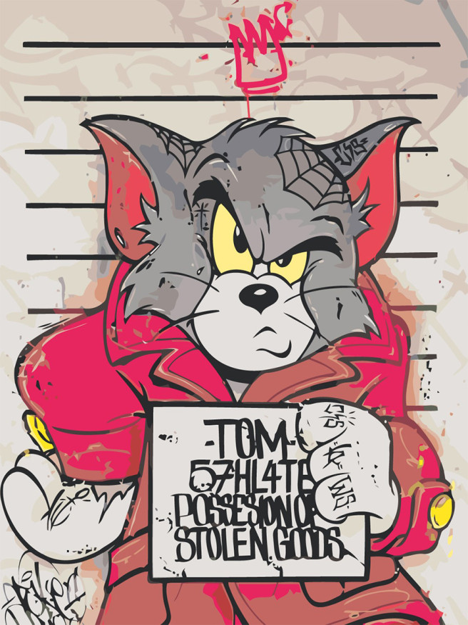 Fluorescent raqamlar bo&amp;#039;yicha rasm &amp;quot;Mushuk Tom&amp;quot;