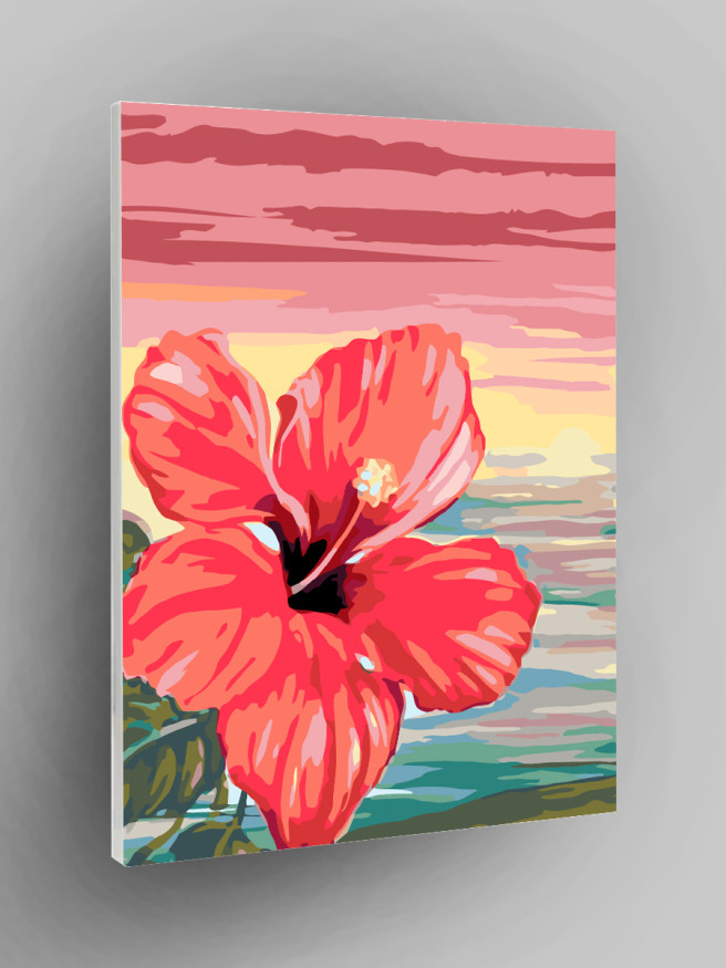 Картина по номерам &amp;quot;Цветок у моря&amp;quot;