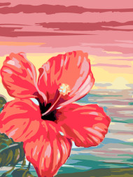 Картина по номерам &amp;quot;Цветок у моря&amp;quot;