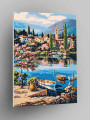 Картина по номерам &amp;quot;Озеро у домиков&amp;quot;