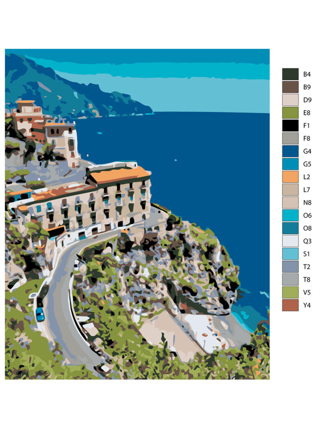 Raqamlar bo&amp;#039;yicha rasm &amp;quot;Dengiz bo&amp;#039;yida qurilish&amp;quot;