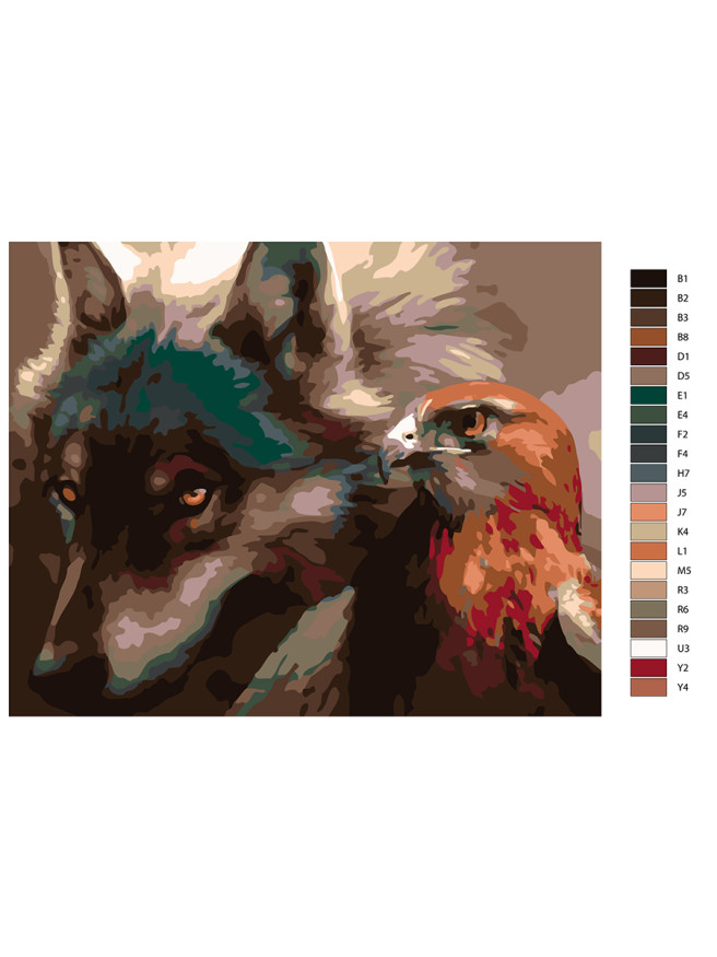 Raqamlar bo&amp;#039;yicha rasm &amp;quot;Burgut bilan bo&amp;#039;ri&amp;quot;