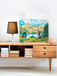 Raqamlar bo&#039;yicha rasm &quot;Tog&#039; va ko&#039;l&quot;