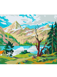 Raqamlar bo&#039;yicha rasm &quot;Tog&#039; va ko&#039;l&quot;