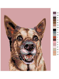 Raqamlar bo&#039;yicha rasm &quot;Ovcharka rasmi&quot;