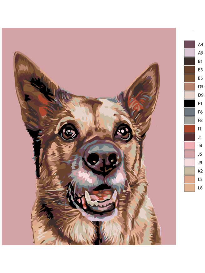 Raqamlar bo&amp;#039;yicha rasm &amp;quot;Ovcharka rasmi&amp;quot;