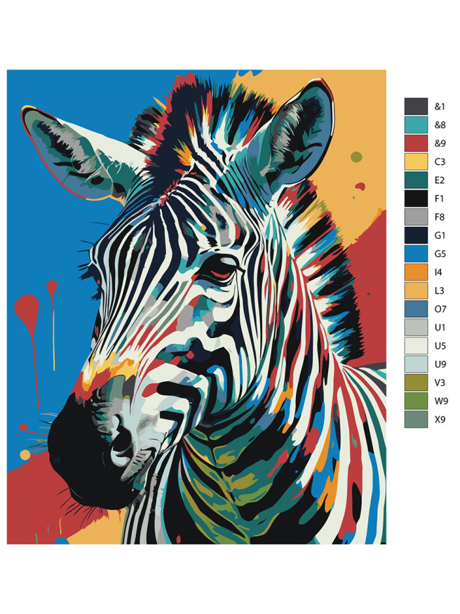 Raqamlar bo&amp;#039;yicha rasm &amp;quot;Zebra&amp;quot;