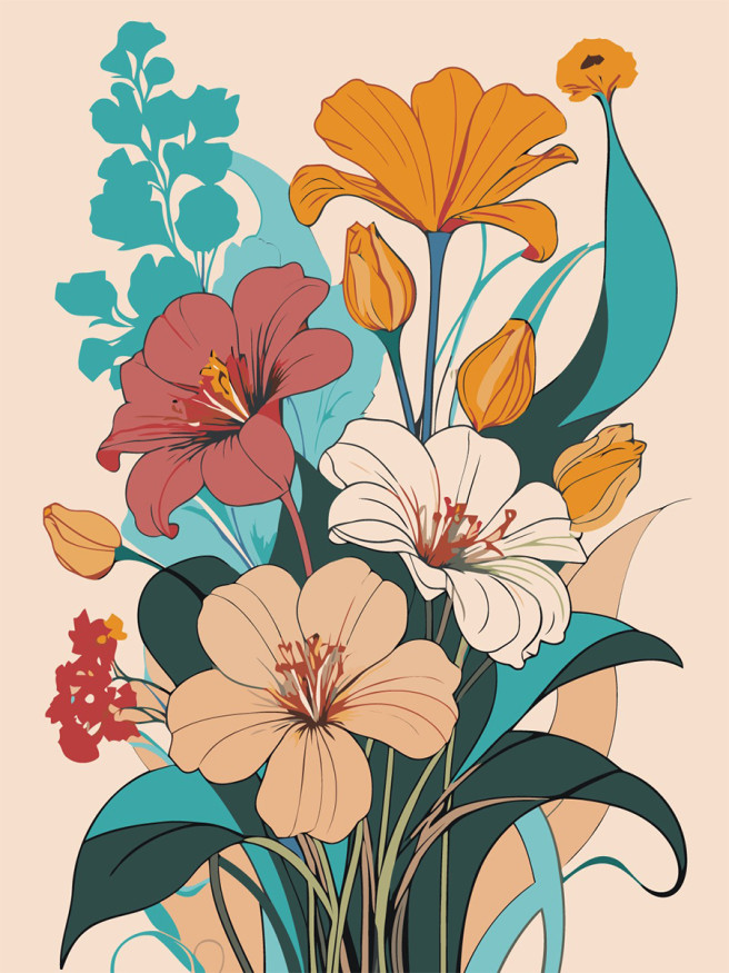 Картина по номерам &amp;quot;Нежный букет цветов&amp;quot;