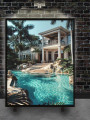 Постер на холсте &amp;quot;Вилла у лазурного бассейна&amp;quot;